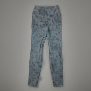 WHBM White House Black Market Gray Floral Runway Leggings Women's Size 4